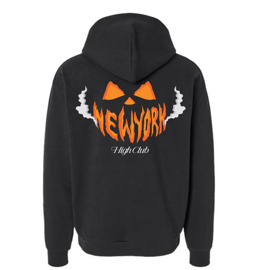 NEW YORK HIGH CLUB SMOKEY JACK O LATERN HALLOWEEN HOODIE